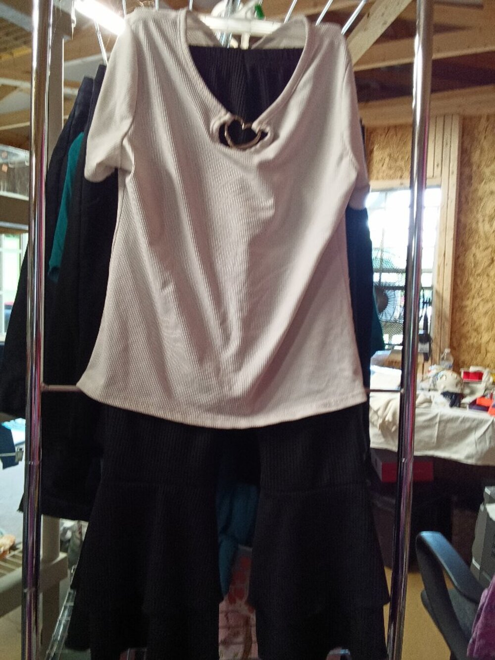 Dream Girl White Top with Heart Detail Size L - 25% Off When You Bundle 5+